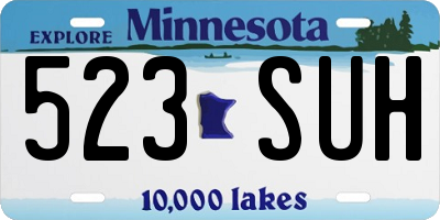 MN license plate 523SUH