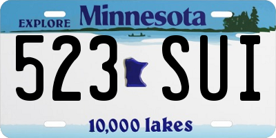 MN license plate 523SUI