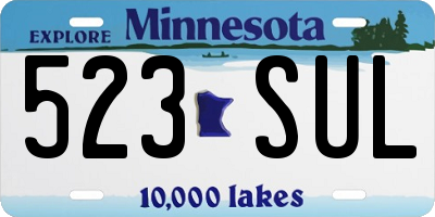 MN license plate 523SUL