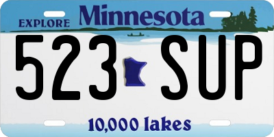 MN license plate 523SUP