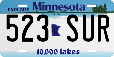 MN license plate 523SUR