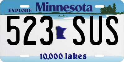 MN license plate 523SUS