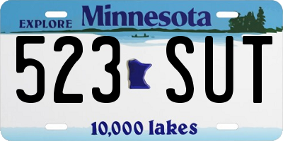 MN license plate 523SUT