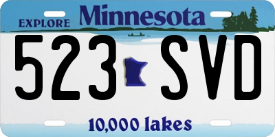 MN license plate 523SVD