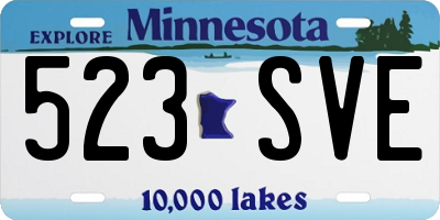 MN license plate 523SVE