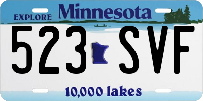 MN license plate 523SVF