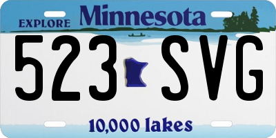 MN license plate 523SVG