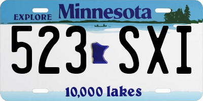MN license plate 523SXI
