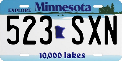 MN license plate 523SXN