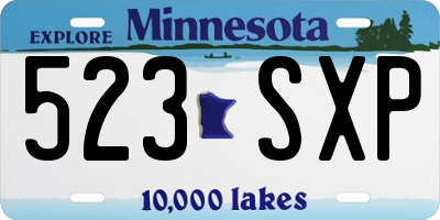 MN license plate 523SXP