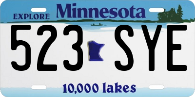 MN license plate 523SYE