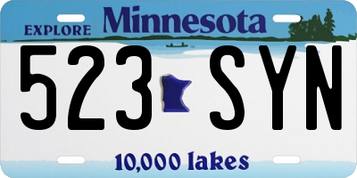 MN license plate 523SYN
