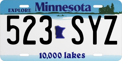 MN license plate 523SYZ