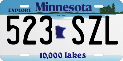 MN license plate 523SZL