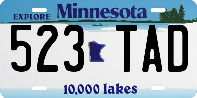MN license plate 523TAD