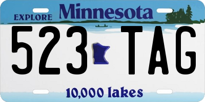 MN license plate 523TAG