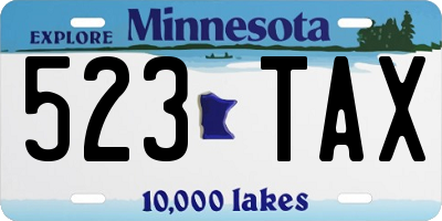 MN license plate 523TAX