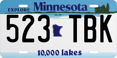 MN license plate 523TBK