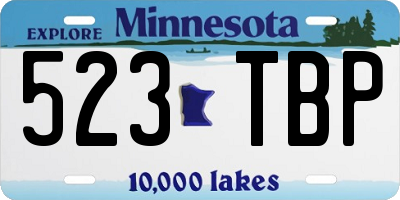 MN license plate 523TBP