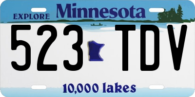 MN license plate 523TDV