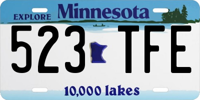 MN license plate 523TFE