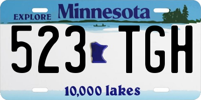 MN license plate 523TGH