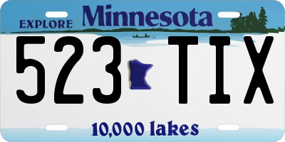 MN license plate 523TIX