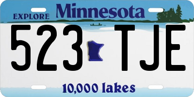 MN license plate 523TJE