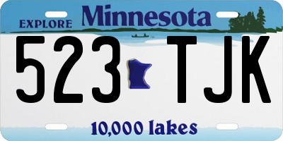 MN license plate 523TJK