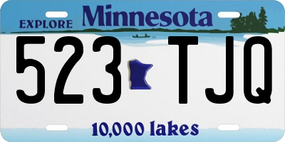 MN license plate 523TJQ
