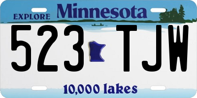 MN license plate 523TJW