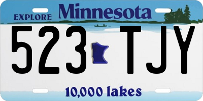 MN license plate 523TJY