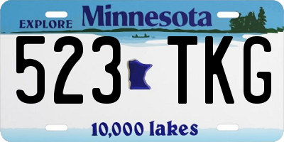 MN license plate 523TKG