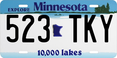 MN license plate 523TKY
