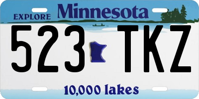 MN license plate 523TKZ