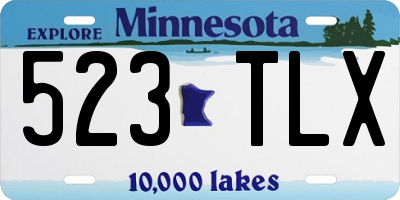 MN license plate 523TLX