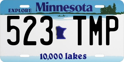 MN license plate 523TMP