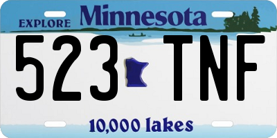 MN license plate 523TNF