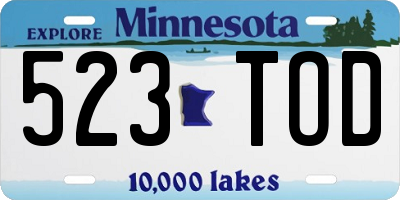 MN license plate 523TOD