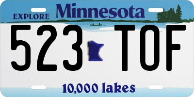 MN license plate 523TOF
