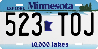 MN license plate 523TOJ