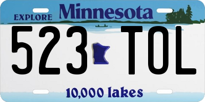 MN license plate 523TOL