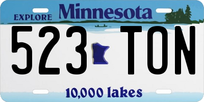 MN license plate 523TON