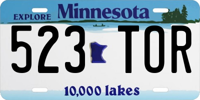 MN license plate 523TOR