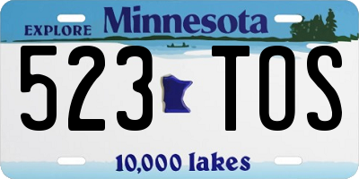 MN license plate 523TOS
