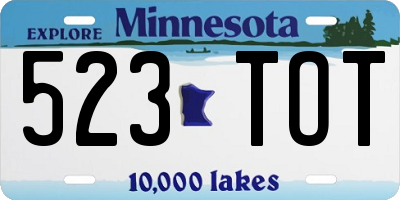 MN license plate 523TOT
