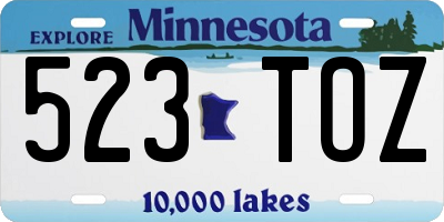 MN license plate 523TOZ