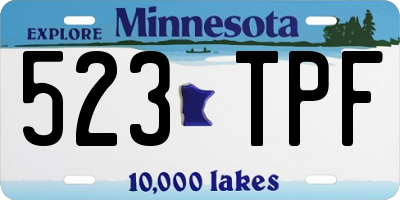 MN license plate 523TPF