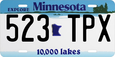 MN license plate 523TPX