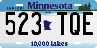 MN license plate 523TQE